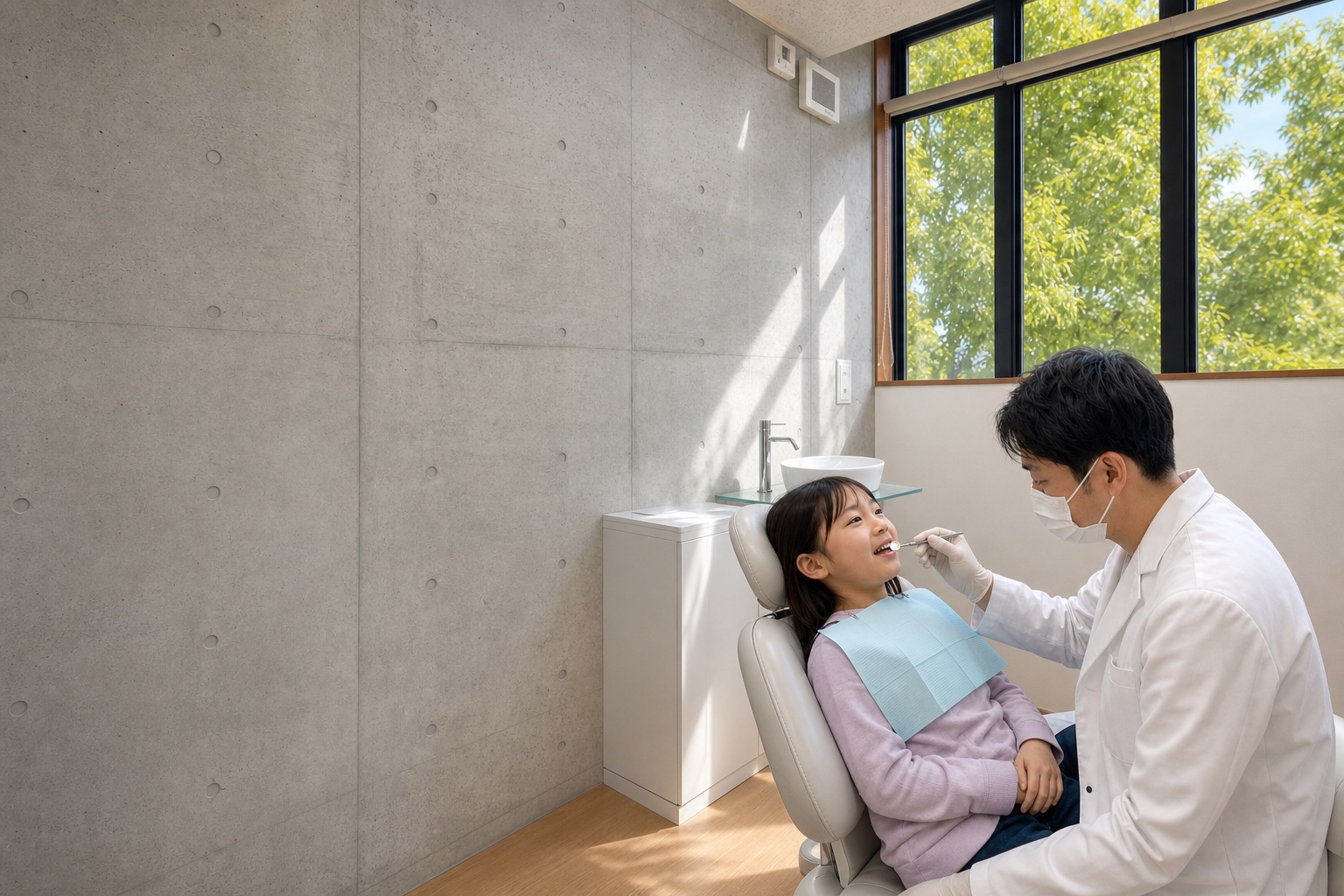 高崎市のきたやま矯正歯科で子どものかみ合わせを確認しているイメージ