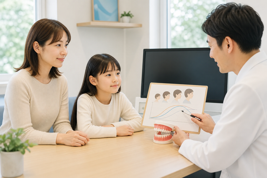 子どもの矯正治療の相談の様子